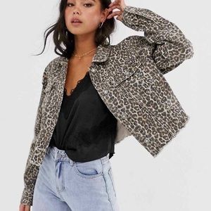 Free People Cheetah/Leopard Print Jean Jacket size XS